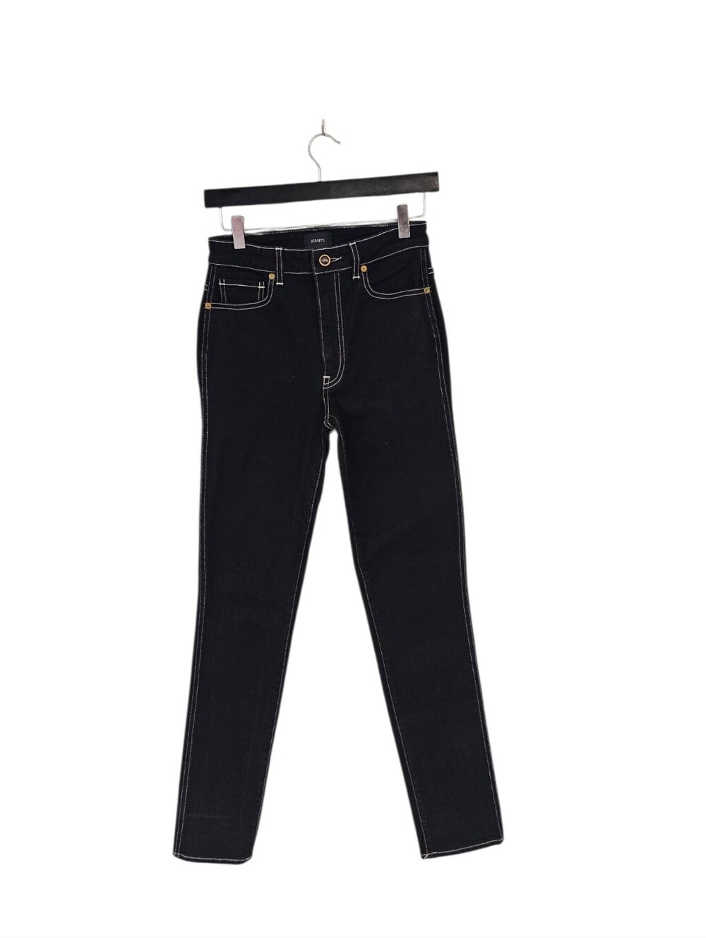 Khaite Vanessa Mid Rise Skinny Ankle Black Jeans 26 Preowned